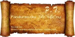 Pandureszku Tétény névjegykártya